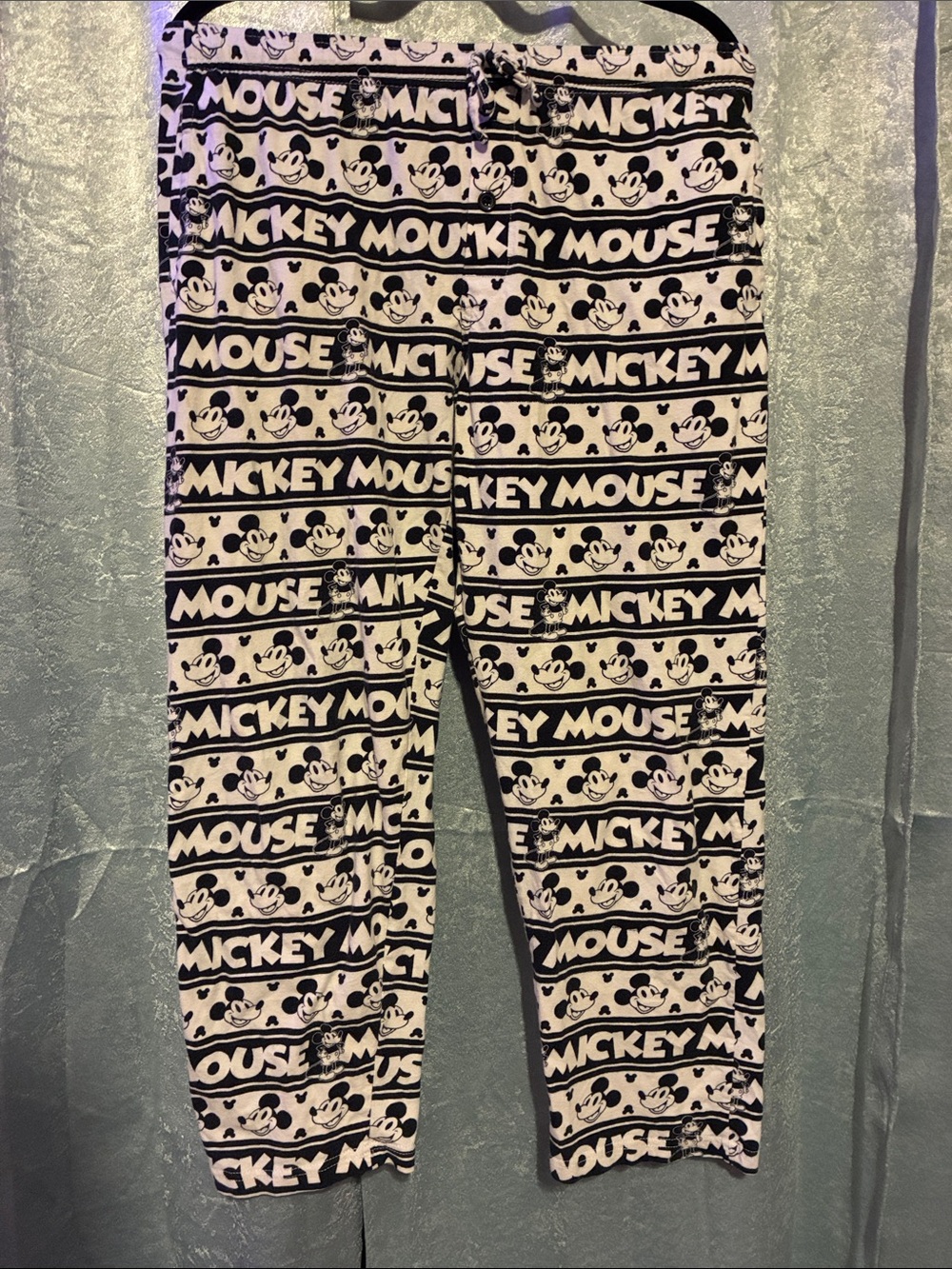 Disney Black and White Mickey Mouse Pajama Bottoms
